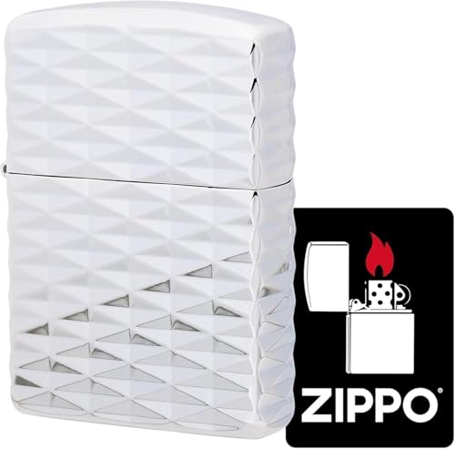 Encendedor Zippo con diseño diamante plateado miniatura 2