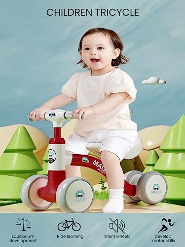 Kinder Laufrad ab 1 Jahr. Mini Dreirad für Kinder. Leichter Rutscher für Babys, mit 4 Rädern und verstellbarem Sattel. Kinderspielzeug. Geschenk für Jungen und Mädchen. – Bild 3