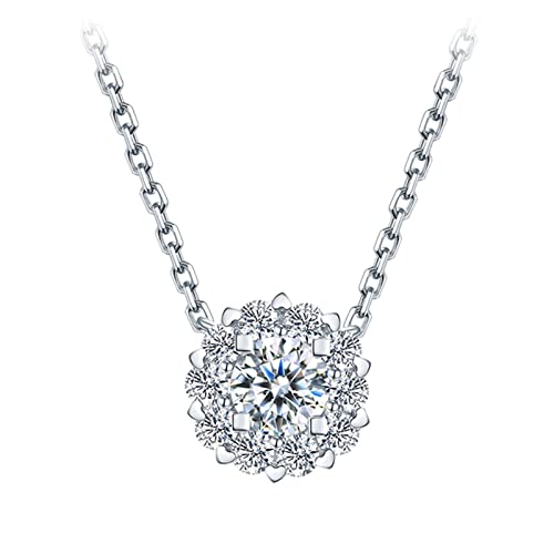 Collier en Or Blanc 18k et diamants véritables pour femme d'exception