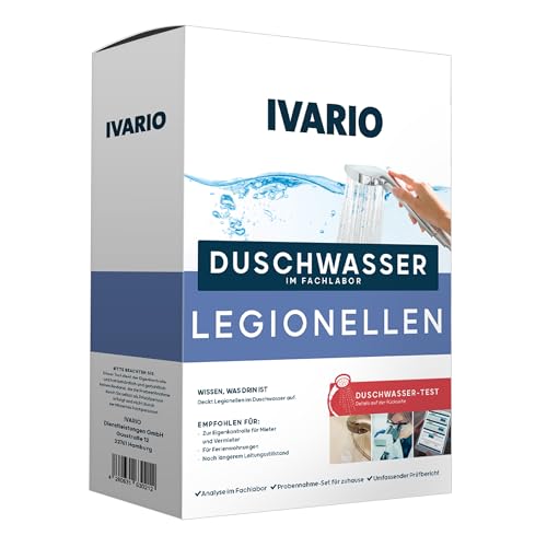 IVARIO Legionellen Labor-Wassertest für Trink-/Duschwasser/Leitungswasser Experten-Analyse im akkreditierten Deutschen Fachlabor/kostenlose Beratung/einfache Probenahme