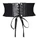 FIEIJ Women's Elastic Stretch Wide Lace Corset/Girdle Belt with Bow Tie Knot for Dress (Black)