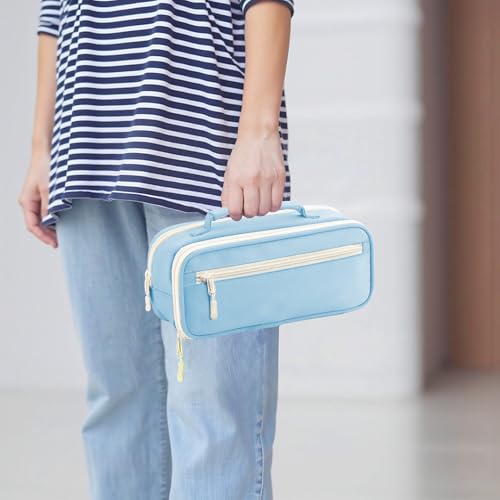 Image of Cute Pencil Case for Girls - Large Pencil Pouch for Girls,Big Capacity Portable Pen Bag,Special Aesthetic Pen Box with Handle,School Supplies Stationary Organizer for Kids Teens Adults