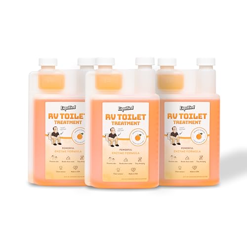 Image of Liquified RV Toilet Treatment Bundle - Black Holding Tank Digester - Odor Eliminator - Orange Scent - Matts RV Reviews (Orange, 32oz, 3 Pack)