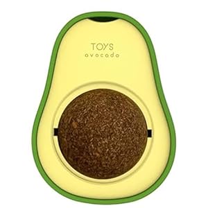 Silvervine, Gall Fruit Catnip Wall Toy, Rotatable Indoor Cat Toy, Cat Wall Treats, Cat Chew Toys, Edible Cat Licking Toy (Avocado Shape)