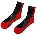 Milageto Chaussettes de Sport Chaussettes Antidérapantes D'absorption de Sueur pour Le Baseball de Basket-Ball de Planche à roulettes - Noir et Rouge, Femme