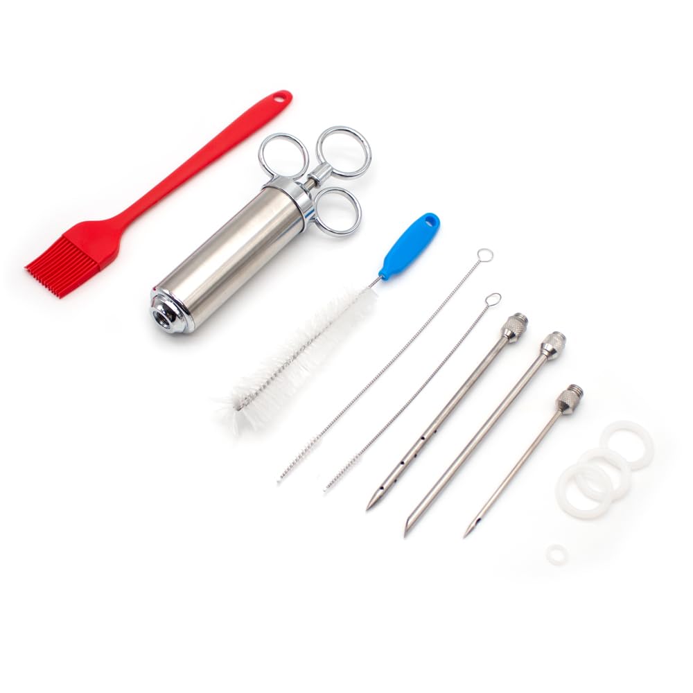304 Stainless Steel Seasoning Syringe BBQ Grill Tool Set with Portable Bag