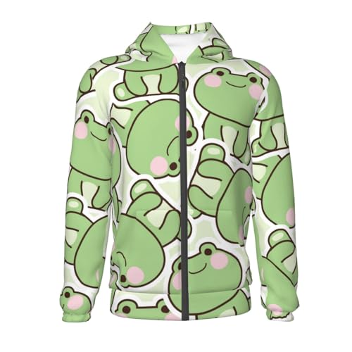 Cute Frog Kid Hoodies Boys Zip Up Sweatshirts Girls Pullover with Pocket2