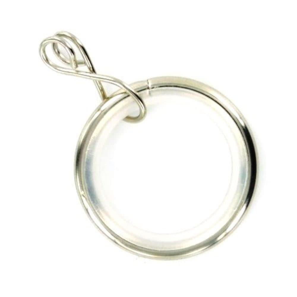Merriway BH05513 (24 Pcs) Silent Running Curtain Drapery Pole Rod Ring Loose Eye Nickel Inner Dimension 23mm - Pack of 24 Pieces