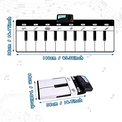 Best Piano Mats: make your kids happy with their footsteps on musical layout 3 M SANMERSEN Piano Mat, Kids Musical Mat Floor Piano Keyboard Mat with 8 Instruments Sounds Music Dance Touch Play Mat, Early Educational Toys Birthday Gifts for 1 2 3 4 5 Year Old Boys Girls #2