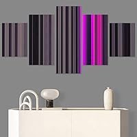 SIGNWIN 5 Panel Canvas Wall Art Abstract Colorful Geometric Hallway Minimalist Mixed Media Multicolor Patterns for Home Decorations Ready to Hang - 60