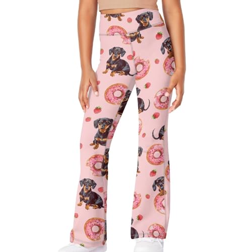 Flared Yoga Pants Casual Bootcut High Waist Leggings Lightweight Soft Sweatpants for Girls 5-14Y3