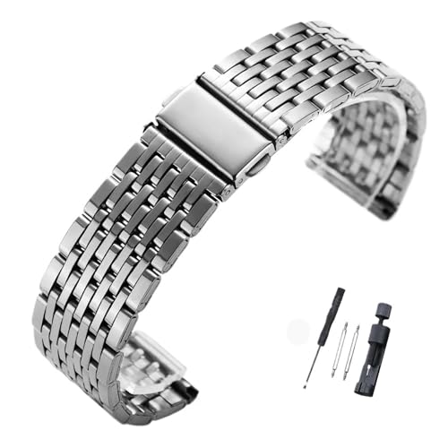 XeXX`[voh 18mm 20mm 22mm ^uXbg ܂肽ݎobN jo[TXgbv Vo[ S[h ubN Y fB[X(Silver,20mm)