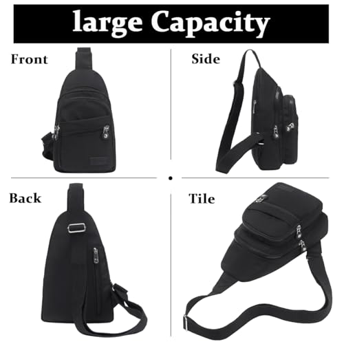 Image of PALAY Nylon Crossbody Bag Multi Layer Shoulder for Travel Hiking | Comfortable Carry, Easy Access, Nylon Build, Multiple Compartments, Shoulder Strap, Travel Ready, Customer Support