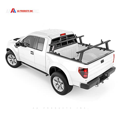 Image of Model APX2502-BLK Low-Profile Utility Aluminum Pick-Up Truck Ladder Rack with Load Stops
