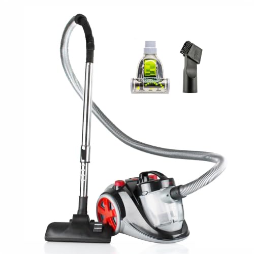 Image of OVENTE Bagless Canister Vacuum Cleaner with Sofa Brush, 1200W, Black ST2010
