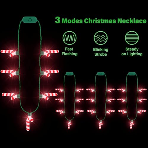 Collier de Noël lumineux LED pour concours de pull moche de fêtes