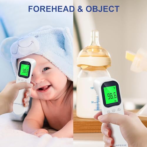 Image of Forehead Digital Infrared Thermometer for babies and Adults with Color Coded Fever Guidance| Instant 0.30 Second Reading | High Accuracy ±0.2C | Thermometer for Industrial, Kitchen