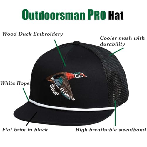 Image of EDTREK Outdoorsman Pro Trucker Breathable Mesh Performance Cap - Flat Brim Snapback Hat