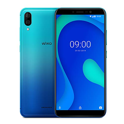 WIKO Y80 + Carcasa – Smartphone 4G de 5,99” (Octa-Core 1,6 GHz, Cámara Dual 13 MP, batería 4000 mAh, 16 GB de ROM, 2 GB de RAM, Android 9, Dual SIM) – Color Turquesa