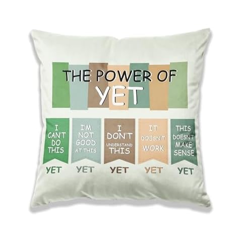 TopXmai Growth Mindset Throw Pillow Covers 18x18,Calm Down Corner Decorations,Mental Health Pillow Decor for Classroom Psychology Therapist Counselor Office Cover