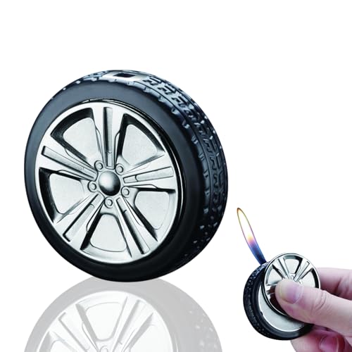 Encendedor recargable de butano con llama suave plateado miniatura 1