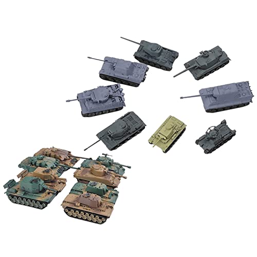 Milageto Set of 16 4D 1/72 Assemble Tank Kits DIY Battle Tank Puzzle Sand Table Hobby Building Ornaments Toys Cover