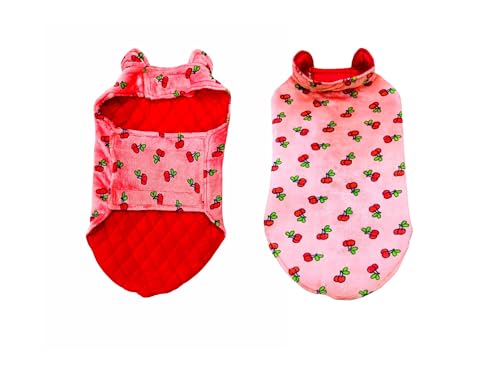 Image of The Pets Company Dog Winter Coat Jacket, Clothes, Windproof, Reversible, Light Weight, Washable, Ultra Warm Thick Fleece Lined Dog Vest for Cold Weather Protection, (Pink Cherry, Large - 24 Inch)