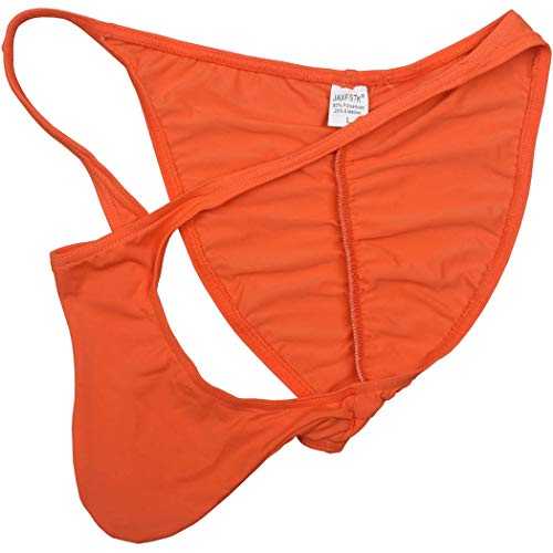 OROCOJUCO Men's Second Skin Feel Cheeky Briefs Underpants Brazilian Full Pucker Panty Bikini Shorts Orange Medium Idaho 