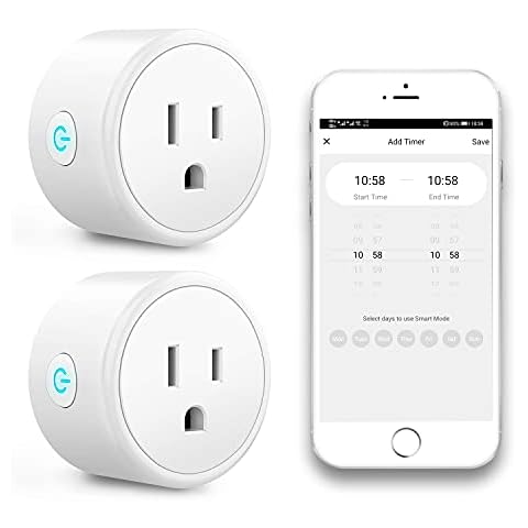 FrankEver Smart Plug, Smart outlets, No Hub Required, Wi-Fi Smart Mini Socket Outlet Compatible, Compatible with Alexa, Google Home and IFTTT 2 Pack Cover