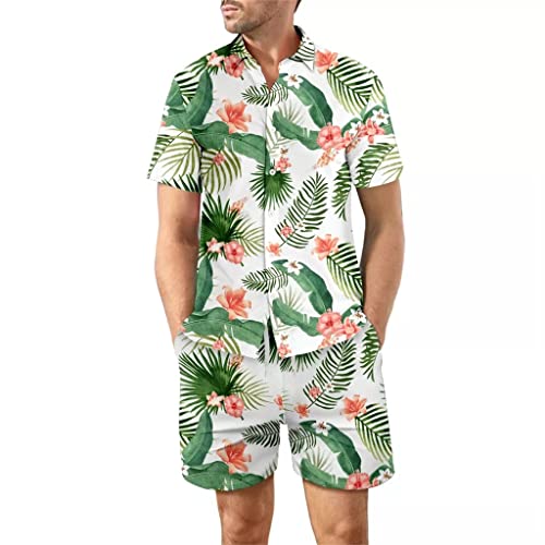 Ensemble respirant chemise manches courtes et short imprimé pour homme