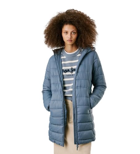 Pepe Jeans Sally Long Veste, Bleu (Drill Blue), XL Femmes