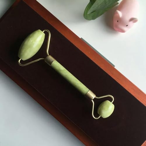 Rodillo de Masaje Facial de Cristal de Jade serpentino Natural, Herramienta de Masaje de Belleza Facial - imagen 4
