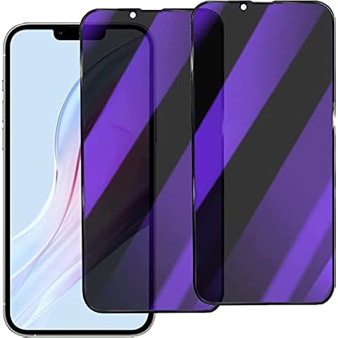 AHERLCG 2 PCS Privacy Anti-blue Tempered Glass suit for iPhone 14 Pro Max, Anti-Spy Anti-peeping Screen Protector Film for Apple iPhone 14 Pro Max 6.7 inch Cover