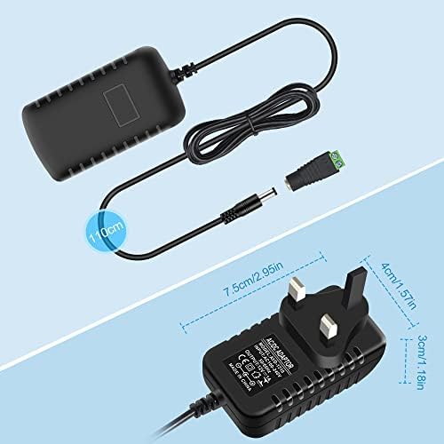 12V 1A LED Strip Power Supply 12W Power Adapter 100-240V AC to 12V DC 1Amp 12Watt Wall Plug LED Transformer with 5.5 X 2.1mm Female Jack Connector for 12V 3528/5050 LED Strip Light CCTV Camera
