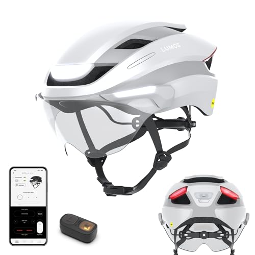 Lumos Ultra E-Bike Smart Helmet | NTA 8776 Certified | Front & Rear LED Lights | Retractable Face Shield | App Controlled | EBike, Scooter, Cycling, Bicycle | Adults, Men Women