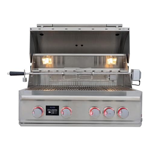 Blaze LTE PRO | 32-Inch 4-Burner Barbecue | Built-In Propane Grill | Professional Stainless Steel BBQ | Rear Infrared Burner + Rotisserie Kit | BLZ-4LTEPRO-LP