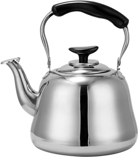 UUNVTOSU Stove Top Tea Kettle, Stainless Steel Teapot for Household and Kitchen Whistling Kettle Suitable for All Hob/Stove Types, Kitchen Essential Brewing Coffee, Tea and Espresso 3L-1l Kettle (Col