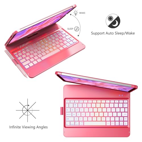 Image of GGH Keyboard Case for iPad Pro 11 Inch & Air 11 inch M4 /M3 /M2, Watermelon Red