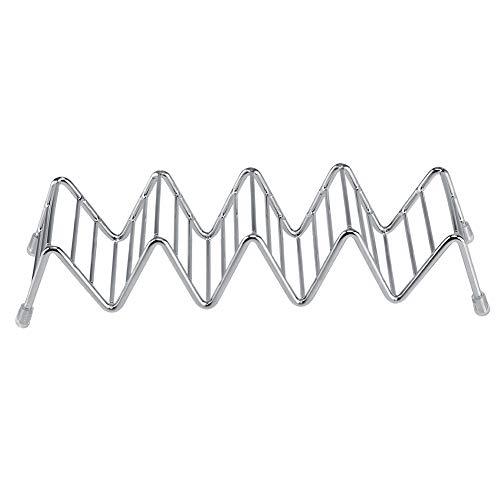 Taco Holder Waves Shape Stainless Steel Mexican Taco Holder For Home Restaurant 2-5 Slot Silver (4-5 grids)
