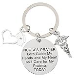 Nurse Gifts for Women Nursing Graduation Gifts Nurse Keychain Prayer Inspirational Key Ring Valentines Birthday Christmas Gift for Nurses Practitioner Nurse Jewelry RN Charm Gift Medical Student Gift