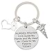Nurse Gifts for Women Nursing Graduation Gifts Nurse Keychain Prayer Inspirational Key Ring Valentines Birthday Christmas Gift for Nurses Practitioner Nurse Jewelry RN Charm Gift Medical Student Gift