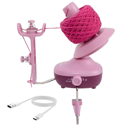 Etcokei bobinoir à laine,Dévidoir Électrique pour Boules de Fil pour Crochetage,Dévidoir Compact avec Tension Forte et Vitesse Variable, Rouleau Dévidoir Automatique pour Laine