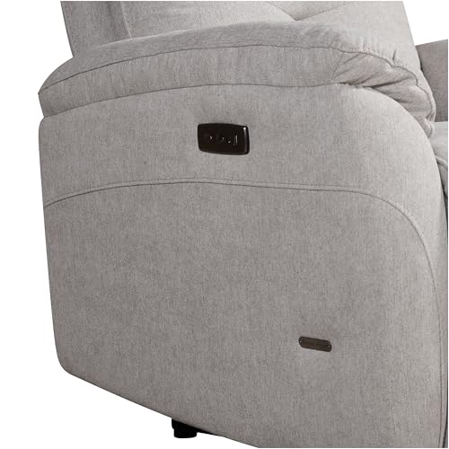 Image of Vero Relax 1 Seater Motorized Recliner Sofa - Dove Beige, Breathable Fabric, Soft & Padded, Extra Back Support, Eucalyptus Wood Frame, Semi Knockdown, 5-Year Warranty