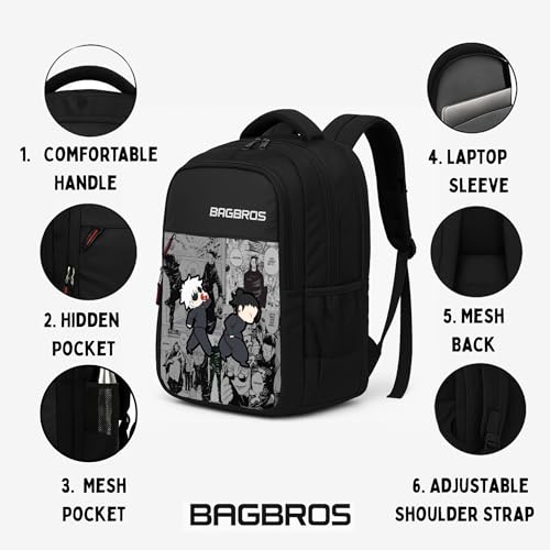 Image of Bagbros Anime Printed Backpack Jujutsu Kaisen Gojo X Getto Anime Laptop Bagpack | 30L JJK Jujutsu Kaisen Anime Printed Waterproof Bag Multi-Storage Designer Bag,Laptop,School Backpacks