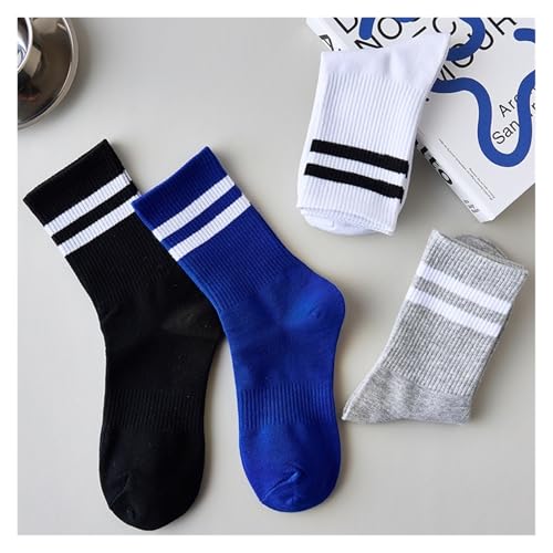 Socks 5 Pairs Men's Socks in The Autumn and Winter Cotton Sports Trend Cotton Stripe Lovers Stockings Cotton Socks(2)2