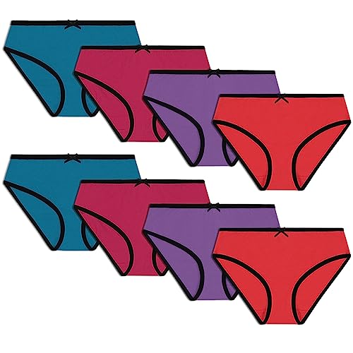 Buyless Fashion Girls Tagless Panties Soft Cotton Briefs Underwear with Colored Trim