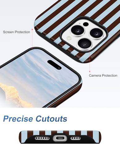 Coque iPhone 14 Pro MagSafe à rayures chic en TPU souple - 5