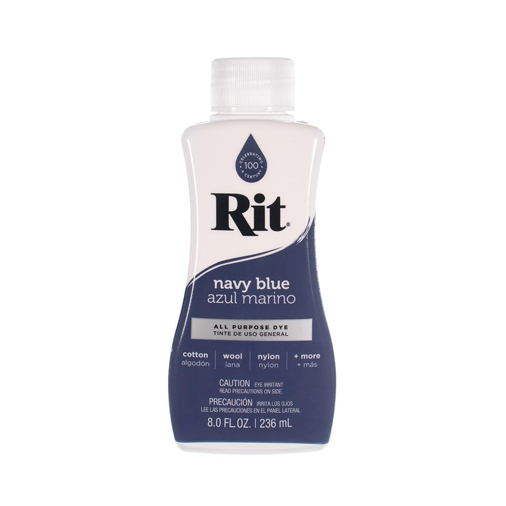 Rit Dye – 8 Oz. Liquid Fabric Dye for Clothing, Décor, and Crafts – Navy Blue (1 Pack)