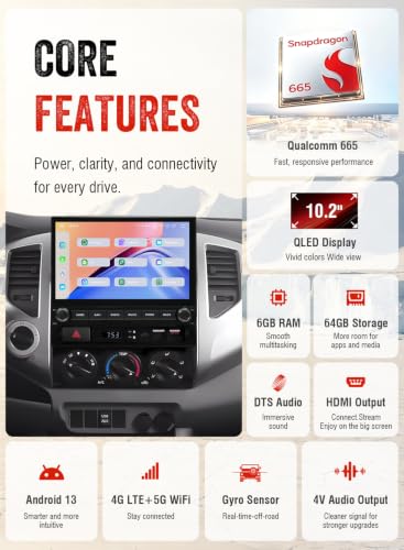 Dasaita 10.2" QLED Car Stereo for Toyota Tacoma 2005-2015 - image 7