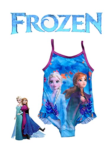 Bañador de una pieza textil de alta calidad de Anna y Elsa para piscina de niñas de 2 a 10 años 4
